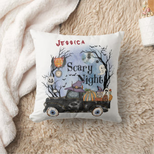 Personaliseer Jouw naam Halloween Scary Night Kussen
