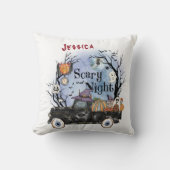 Personaliseer Jouw naam Halloween Scary Night Kussen (Voorkant)