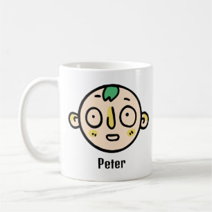 Personaliseer Jouw naam met een Funny Cartoon Face Koffiemok