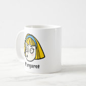 Personaliseer Jouw naam met een Funny Cartoon Face Koffiemok (Voorkant links)