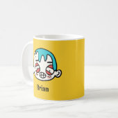 Personaliseer Jouw naam met een Funny Cartoon Face Koffiemok (Voorkant links)