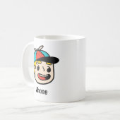 Personaliseer Jouw naam met een Funny Cartoon Face Koffiemok (Voorkant links)