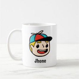 Personaliseer Jouw naam met een Funny Cartoon Face Koffiemok