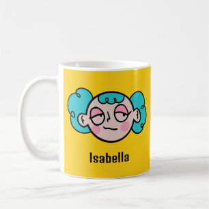 Personaliseer Jouw naam met een Funny Cartoon Face Koffiemok