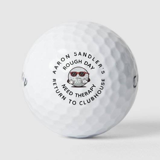 Personaliseer Jouw naam Rough Day Fun Golf Design Golfballen (Voorkant)