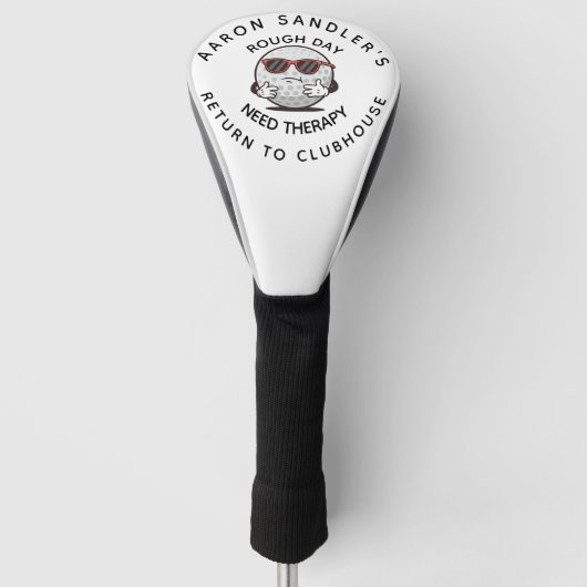 Personaliseer Jouw naam Rough Day Fun Golf Design Golfheadcover (Voorkant)