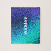 Personaliseer Jouw naam Shades of Blue Puzzle Legpuzzel (Verticaal)