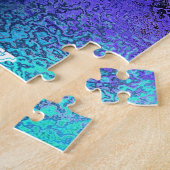 Personaliseer Jouw naam Shades of Blue Puzzle Legpuzzel (Zijkant)