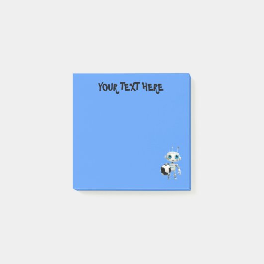 Personaliseer Jouw naam tekst Blue Robot Post-it® Notes (Voorkant)
