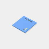Personaliseer Jouw naam tekst Blue Robot Post-it® Notes (Schuin)