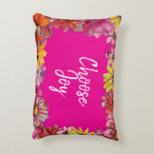 Personaliseer JOY Happy flowered border Accent Kussen (Achterkant (Verticaal))