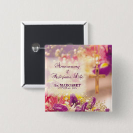 Personaliseer, Jubileum Religieus Leven, Non Vierkante Button 5,1 Cm