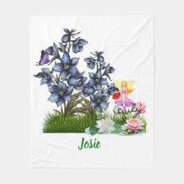 Personaliseer Juli Geboorte Bloemen & Steen Fleece Deken