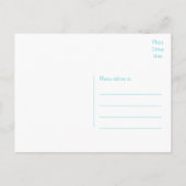 Personaliseer Just Married Blue bruiloft aankondig Aankondigingskaart (Achterkant)