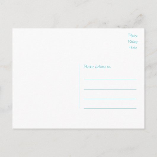 Personaliseer Just Married Blue bruiloft aankondig Aankondigingskaart (Achterkant)