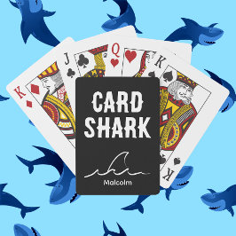 Personaliseer Kaart Shark zwart & wit Deck of Card