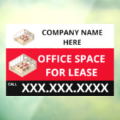 Personaliseer Kantoor Space voor Lease Company Log Raamsticker (Vel 3)