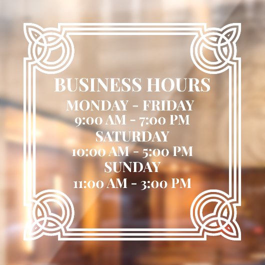 Personaliseer kantooruren voor sierdoeleinden raamsticker (Vel 2)