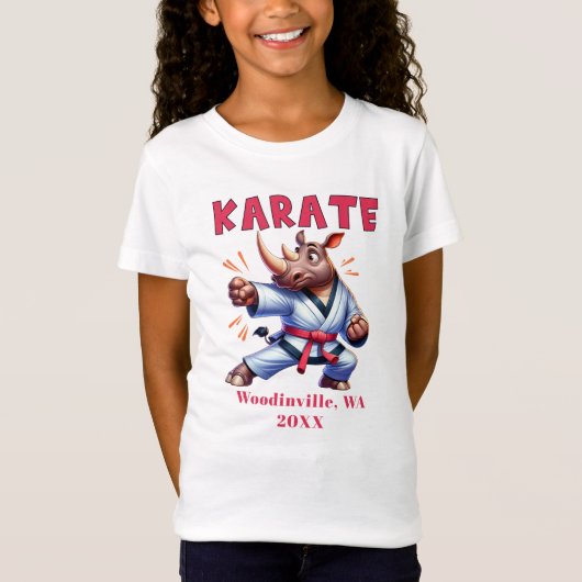 Personaliseer Karate Practitioner Locatie Datum Na T-shirt (Voorkant)