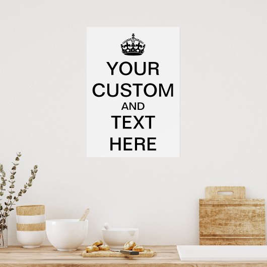 Personaliseer Keep Calm and Carry On Poster (Keuken)