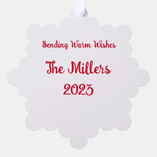 Personaliseer Kerst Kaart Ornament (Achterkant)