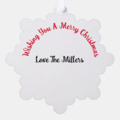 Personaliseer Kerst Kaart Ornament (Achterkant)