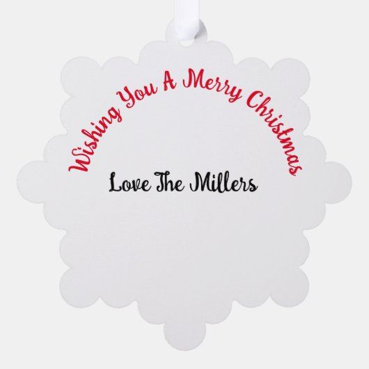 Personaliseer Kerst Kaart Ornament (Achterkant)