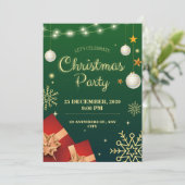 personaliseer kerstfeestje kaart (Staand voorkant)