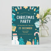 personaliseer kerstfeestje kaart (Staand voorkant)