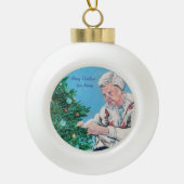 Personaliseer Kerstgroet van NANNY/GRAMMY Keramische Bal Ornament (Voorkant)