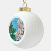 Personaliseer Kerstgroet van NANNY/GRAMMY Keramische Bal Ornament (Rechts)