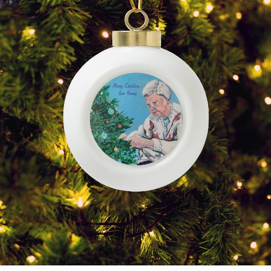 Personaliseer Kerstgroet van NANNY/GRAMMY Keramische Bal Ornament