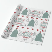 Personaliseer kerstinpakpapier, cadeaupapier (Uitgerold)