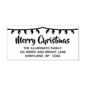 Personaliseer Kerstmis Adres Stamp String Lights Rubberstempel (Afrduk)