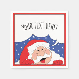 Personaliseer Kerstmis Cocktail servetten Santa ze