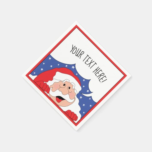 Personaliseer Kerstmis Cocktail servetten Santa ze (Hoek)