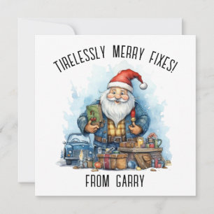 Personaliseer Kerstmis Kaart voor Auto Mechanic