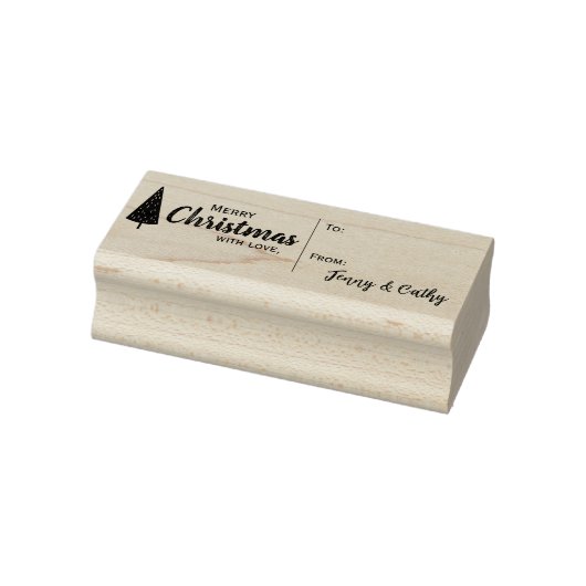Personaliseer Kerstmis Naam Gift Label Rubberstempel (Stempel)