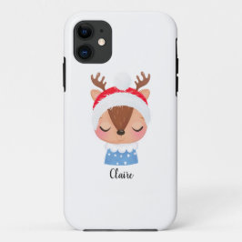 Personaliseer Kerstmis Slapen Rendier Gezicht Case-Mate iPhone Case