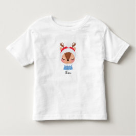 Personaliseer Kerstmis Slapen Rendier Gezicht Kinder Shirts