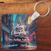 Personaliseer Kerstmis sleutelhanger (Achterkant)