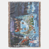 Personaliseer kerstwinterscheen Santa Sleigh Th Deken (Voorkant Verticaal)