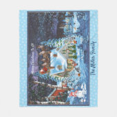 Personaliseer kerstwinterscheen Santa Sleigh Th Fleece Deken (Voorkant)