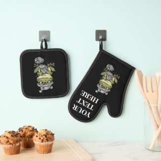 Personaliseer Keuken Gift Schattige Breien Kikker Ovenwant & Pannenlap Set