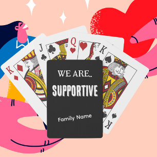 Personaliseer "Kind" & Familienaam B&W Game Night Pokerkaarten