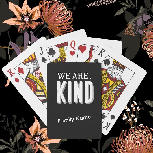 Personaliseer "Kind" & Familienaam B&W Game Night Pokerkaarten