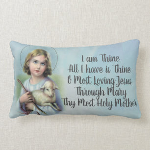 Personaliseer kind Jezus met lamsvlees en gebed Kussen