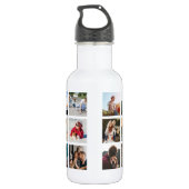 Personaliseer Kind Kindernaam Instagram Fotocollag Waterfles (Achterkant)