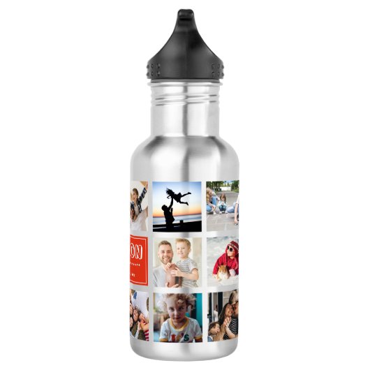 Personaliseer Kind Kindernaam Instagram Fotocollag Waterfles (Rechts)