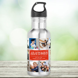 Personaliseer Kind Kindernaam Instagram Fotocollag Waterfles